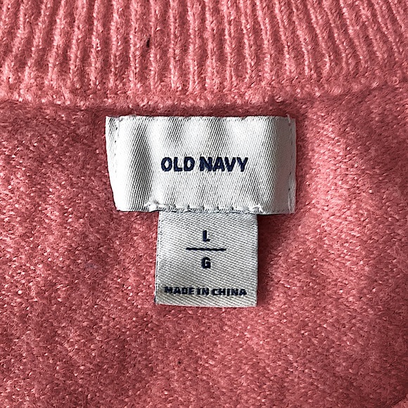 Pink knitted sweater with ribbing. - Picture 3 of 3